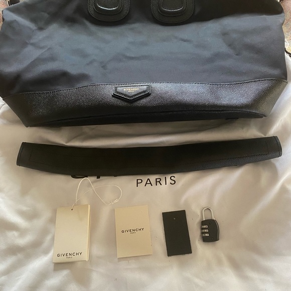 Givenchy Nightingale top handles satchel in Black w/mixed fabric 23”x13”x7” NWT - Picture 5 of 11